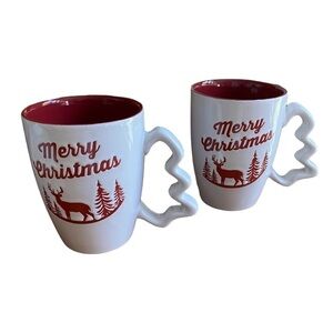 California Pantry Christmas 2020 Mug Set 2 with Reindeer and Christmas Trees